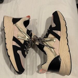 Posh Women's Sneakers in Black, Gold, and Pink